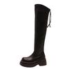 Autumn and winter new thin boots thick-soled elastic over the knee small thin thick-soled muffin tall boots