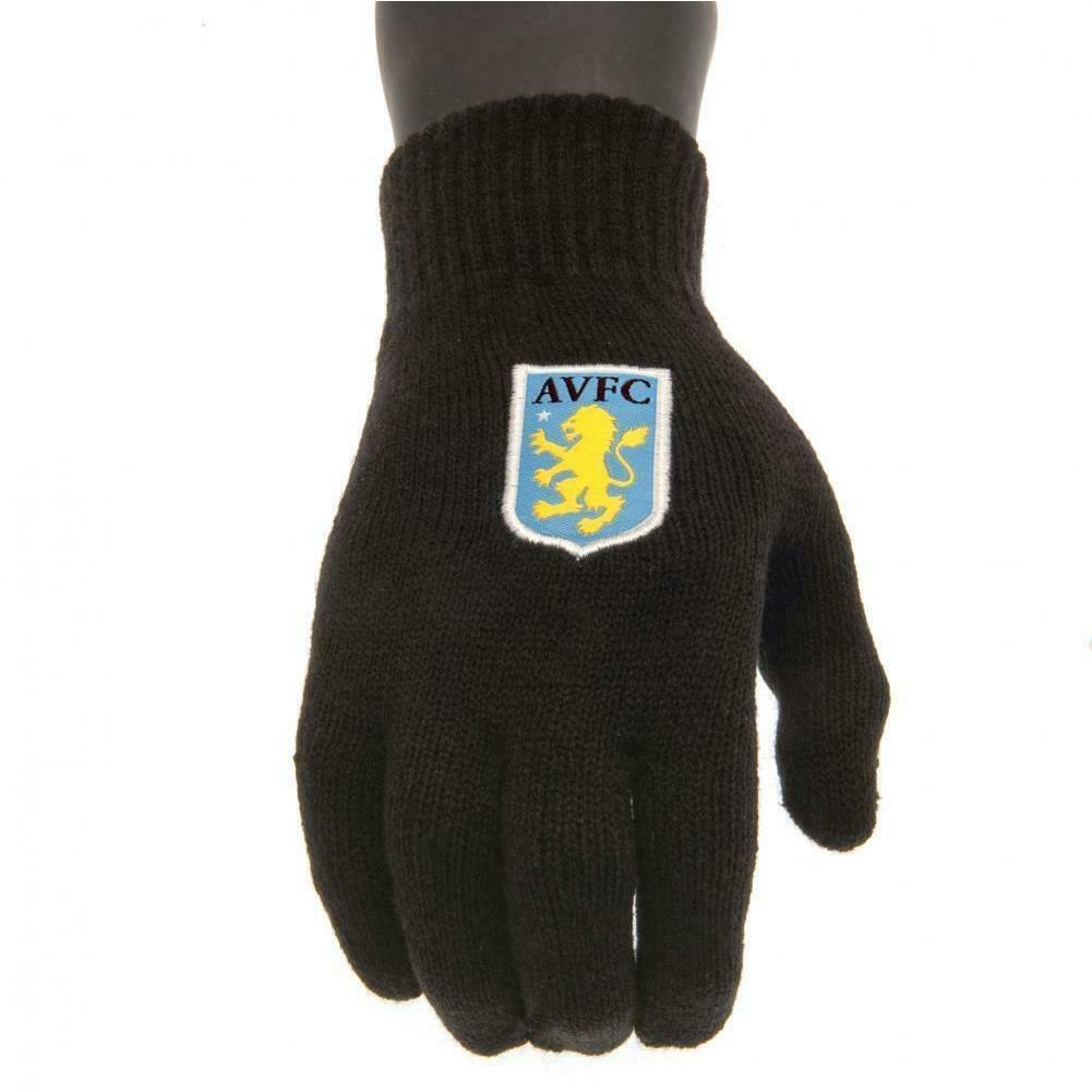 Aston Villa FC Childrens/Kids Knitted Gloves