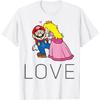 Camiseta Gráfica de Amor Beso Princesa Peach Super Mario