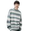 Autumn new long-sleeved loose lazy wind sweater men's knitted sweater top striped men's coat tide