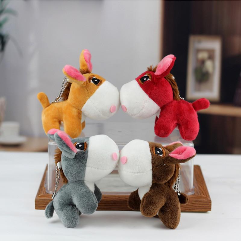 Charming Small Horse Plush Keychain Bag Accessory Soft Pp Cotton Stuffed Animal