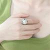 High-End French Emerald & Pearl Micro-Set Diamond Ring for Women – Internet Celebrity Style