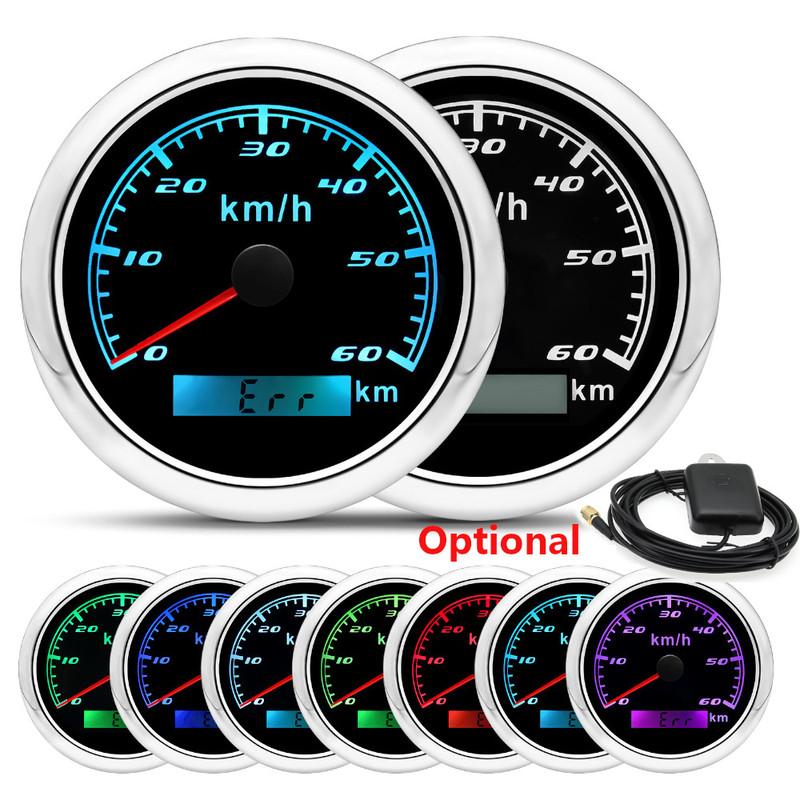 Custom 60 km/h 120km/h 200km/h 85MM Boat Car GPS Speedometer Waterproof Speed Gauge Red Backlight Fit Mairne Yacht Accessories