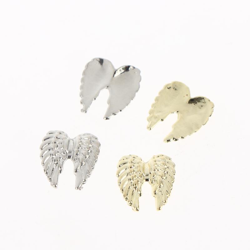2 Pack Angel Wings Metal Nail Art Charms Gold Silver Wings Nail Decoration For Manicure Diy 3D  Sparkly Nail Parts