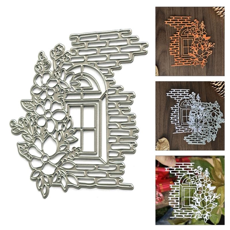 Window Flower Cutting Dies Carbon Steel Die Cut Decorative Embossing Paper Die for Card Making Scrapbooking Bookmarks