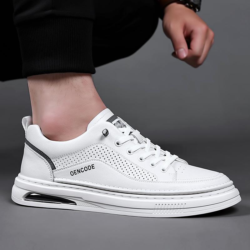 2025 Summer Autumn Trend Men's Shoes Cowhide Fashion Casual Shoes Sports Breathable Soft Sole Versatile Men's Board Shoes
