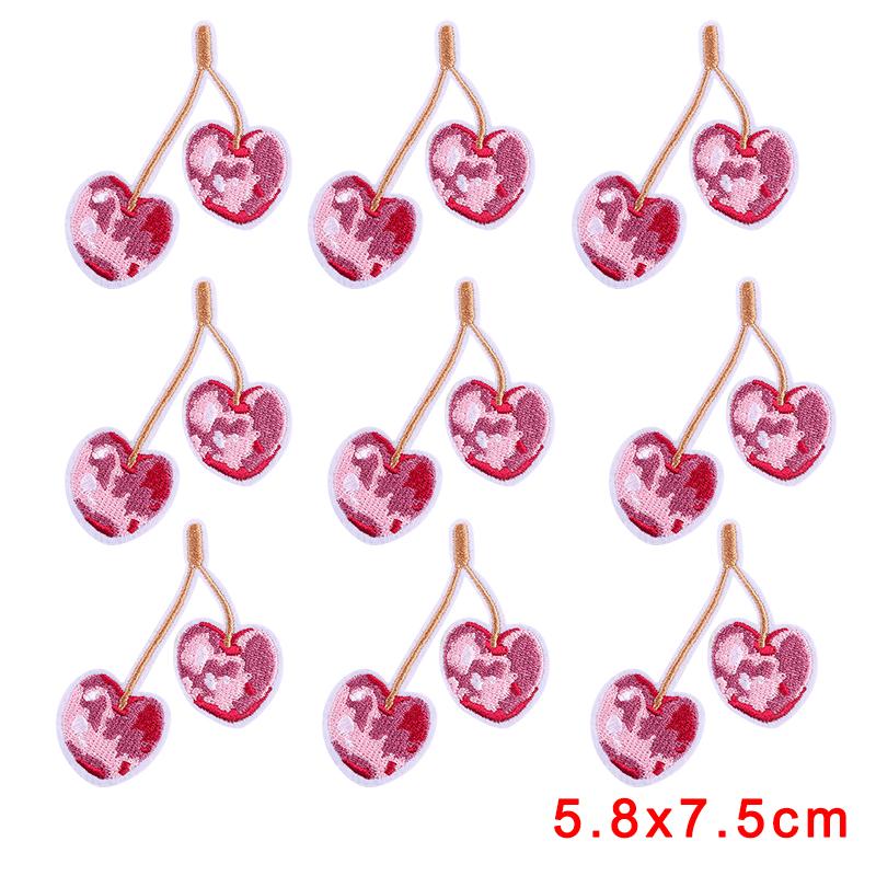 10PCS Wholesale Pink Bow Crown Lips Embroidery Patches For Clothing DIY Thermoadhesive Patches On Clothes Iron On Patch Backpack