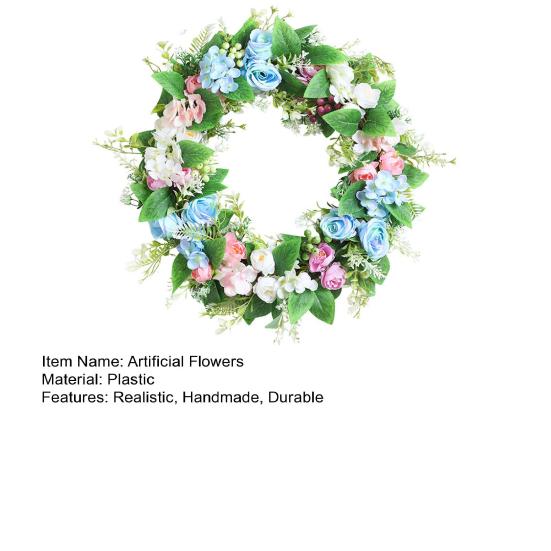 Artificial Flowers Lifelike Simulation Floral Door Hanging Decoration No Watering Maintenance Long-Lasting Spring Freshness Home Wall Decor