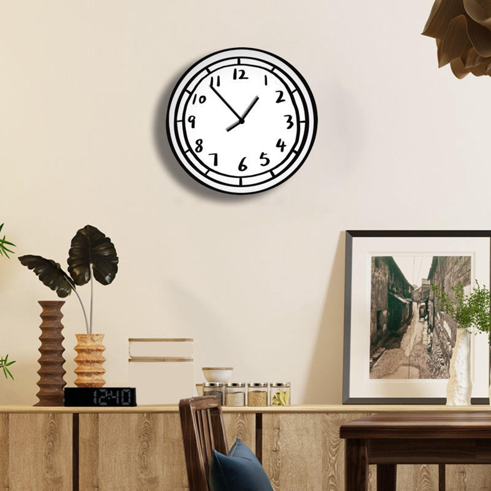 

Cartoon Wall Clock for Home And Office, Non Ticking Acrylic Design 34cmx35cm