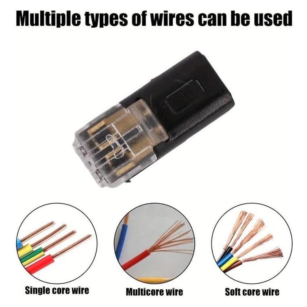 Double Wire Plug In Connectors Screwless Quick Dual Wire Terminal Block Suitable For Hard Wires