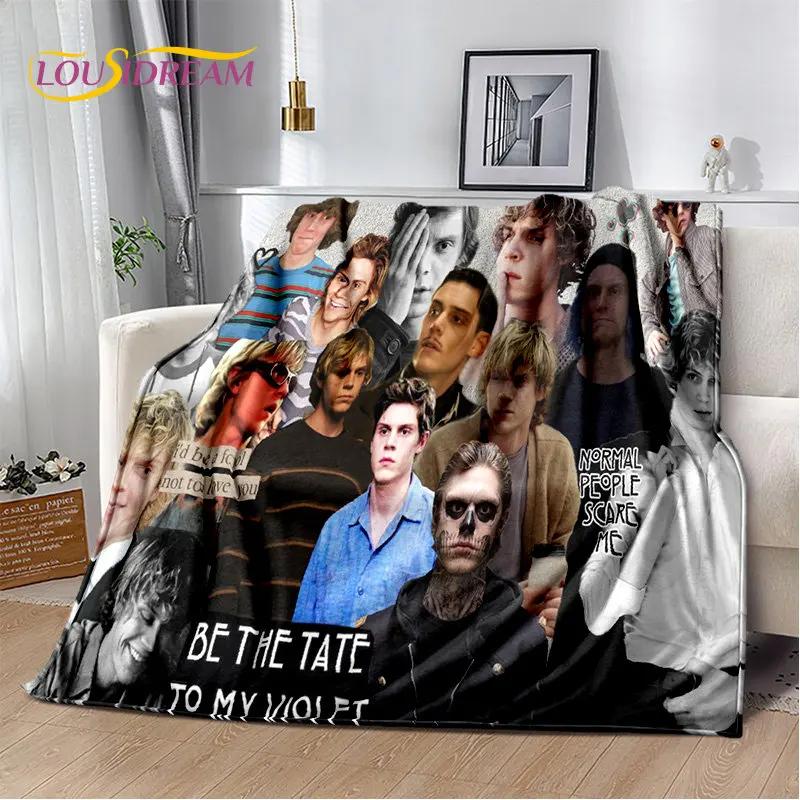 Movie Tv Actor Cute Evan Peters Soft Plush Blanket,Flannel Blanket Throw Blanket For Living Room Bedroom Bed Sofa Picnic Cover