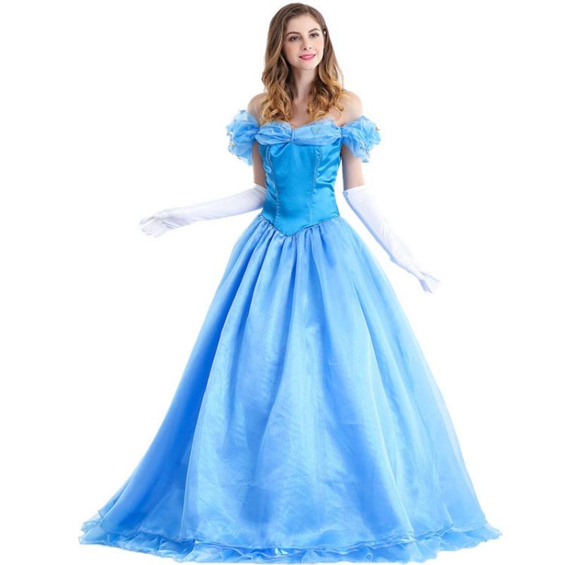Halloween Snow White Sissy Mary Princess Frozen Character Cinderella Uniform Long Evening Dress