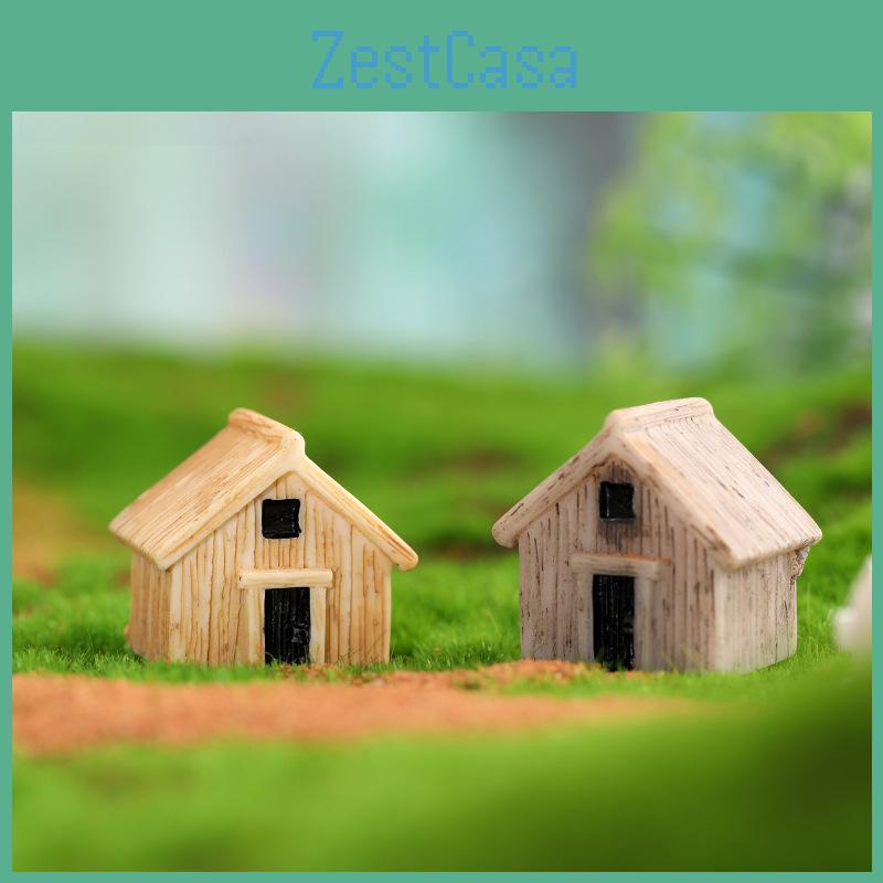 Adorable Resin Moss Micro Landscape Decor Wooden House Cute Diy Craft Ornament