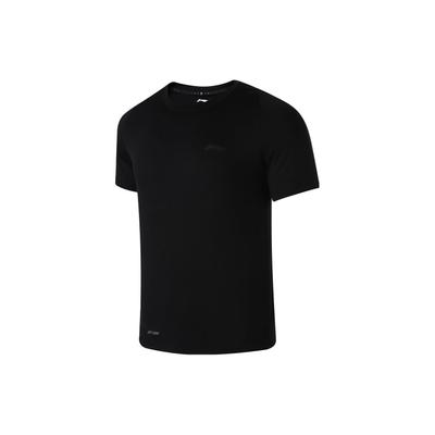Li Ning Plain Quick-Dry Round Neck Pullover Short Sleeve T-Shirt Men Tops Black ATST609-1