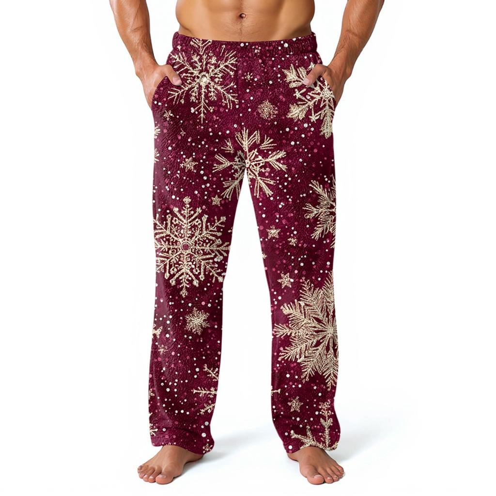 Men's Allover Printed Home Pants Sleeping Pajama Pants Long Pants Pajama Pants