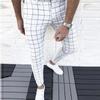 Modaya Uygun Erkek Orta Bel Slim Fit Ekose Baskılı Günlük Her Şeye Uyumlu Ayaklı Pantolon