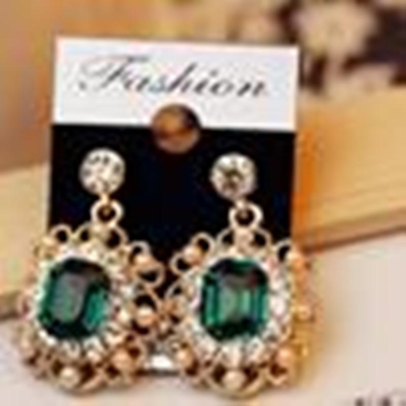 Vintage Court Style Diamond And Pearl Fashion Sparkling Crystal Square Stud Earrings