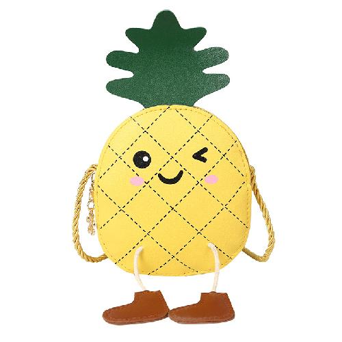 New Cute Pineapple Children's Bag Little Girl Messenger Bag Fashion Cartoon Shoulder Bag Baby Accessories Coin Purse