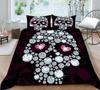 Bedding Set 3D Skull Printing Bedding Set Bedclothes Bed Three Piece Comfortable Pillowcase Polyester Quilt Cover