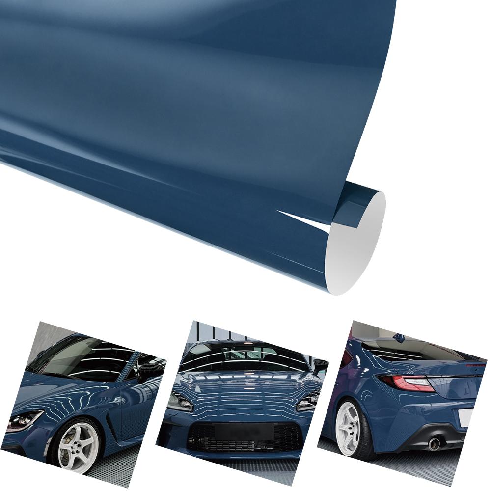 Platinum Neptune Blue PET Car Vinyl Film Auto Wrapping Decal With Air Release Self Adhesive Creative Car Body Decoration Sticker
