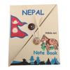 Handgjord bok från Nepal Hantverk Vintage Papper Scrapbok Anteckningsbok 40 Sidor 6x4,8 Tum Dubbla Knappar