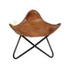 Handmade Buffalo Leather Butterfly Chair with Footstool Vintage Lounge Seat Folding Accent Chair