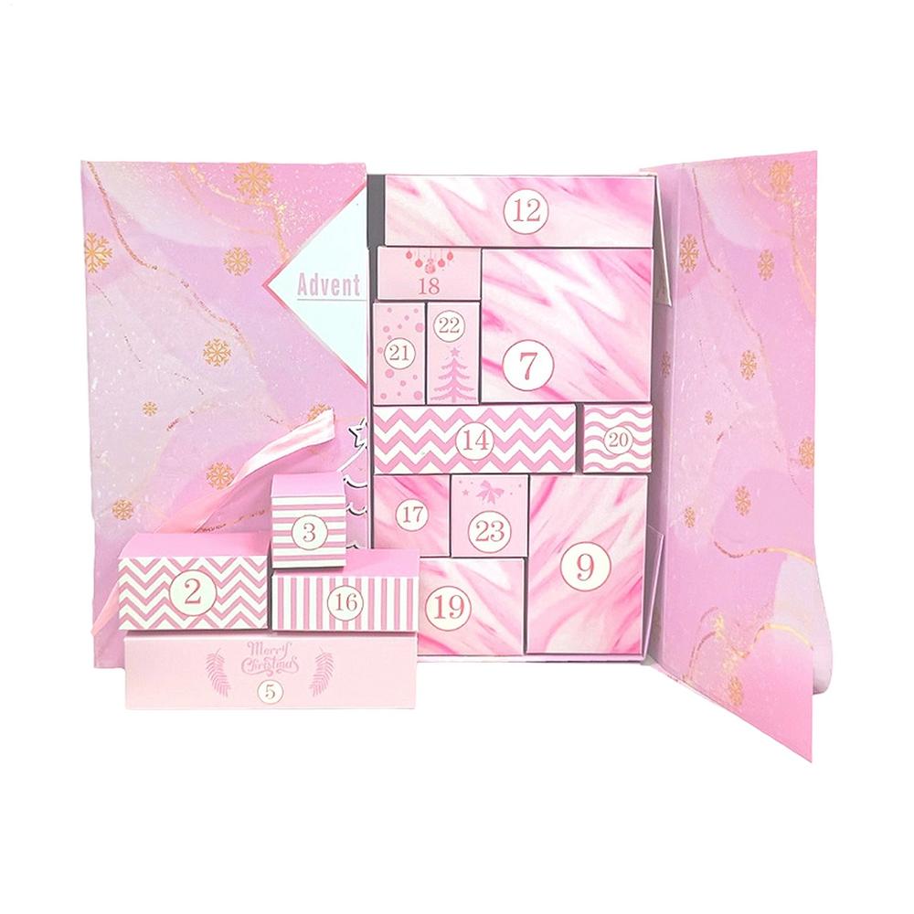 2025 Christmas Empty Countdown Calendar Boxes 24 Day Foldable Candy Countdown Box for Activities Gathering Girls Party