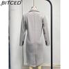 BITCED Women's Vintage Casual Lattice Print Autumn Winter Long Sleeve POLO Neck Jackets & Coats