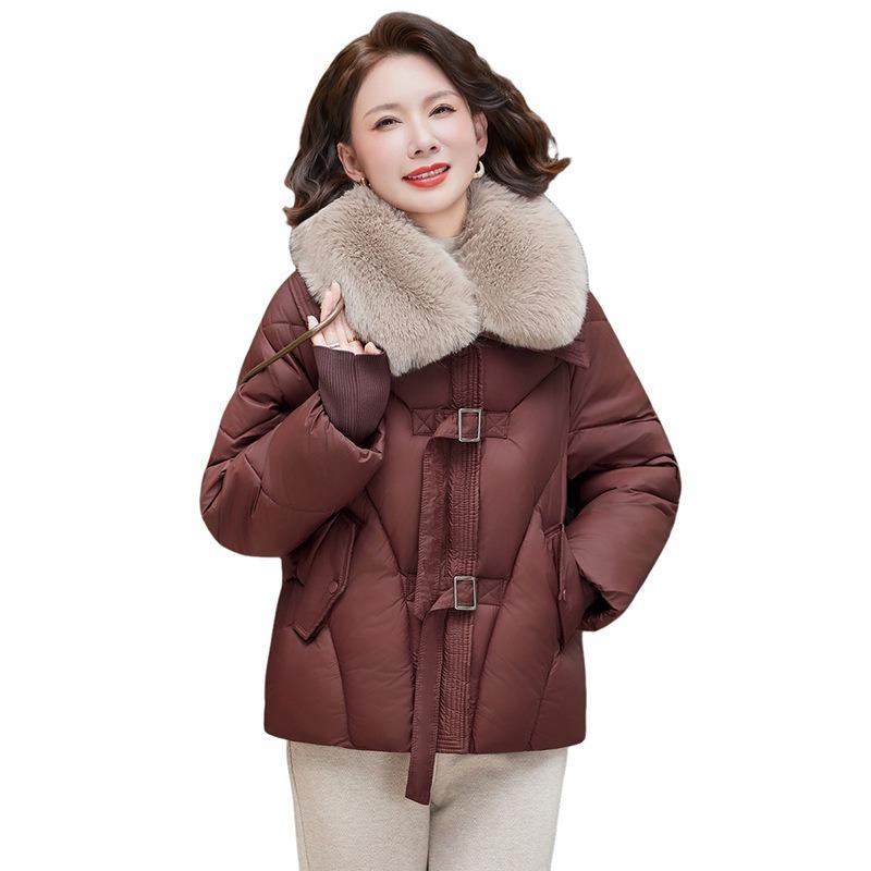 

Зимняя короткая куртка с хлопковой набивкой Утолщенная куртка с хлопковой набивкой Женская зимняя теплая куртка с меховым воротником, которую можно носить и снимать 4XL recommends 140-77.5kg