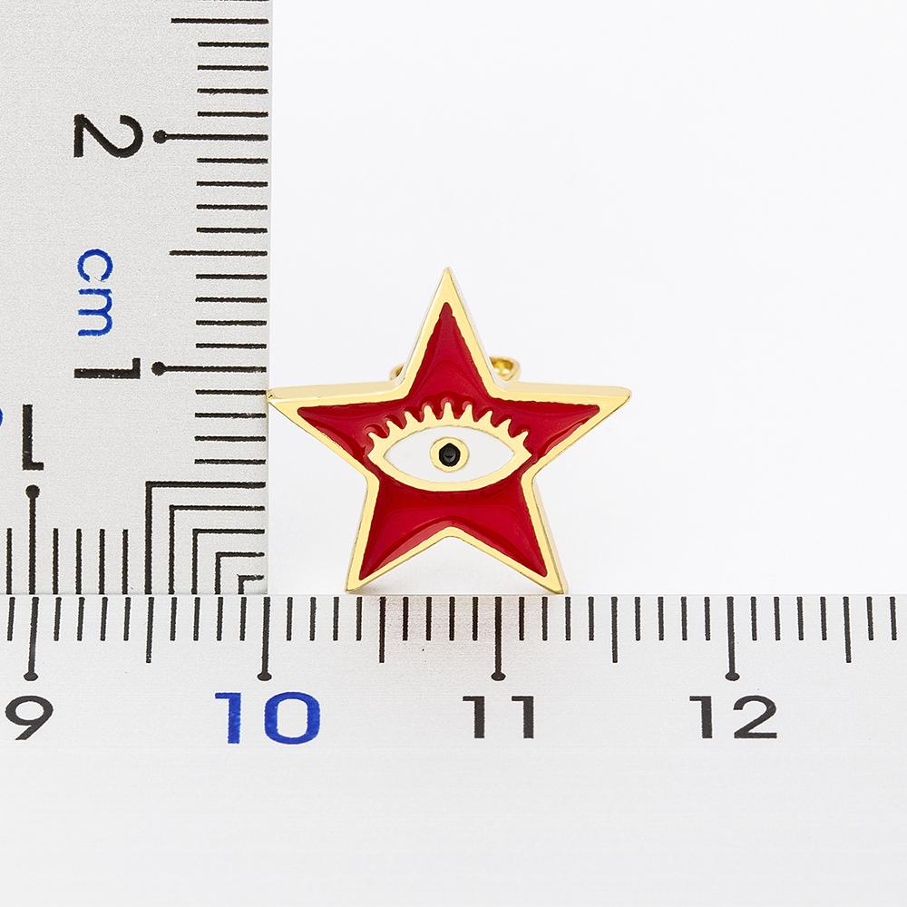 Hot Selling Red/Blue/Black Colors Star Shape Stud Earrings Shiny Copper Zircon Evil Eye Earring For Women Fashion Jewelry Gift