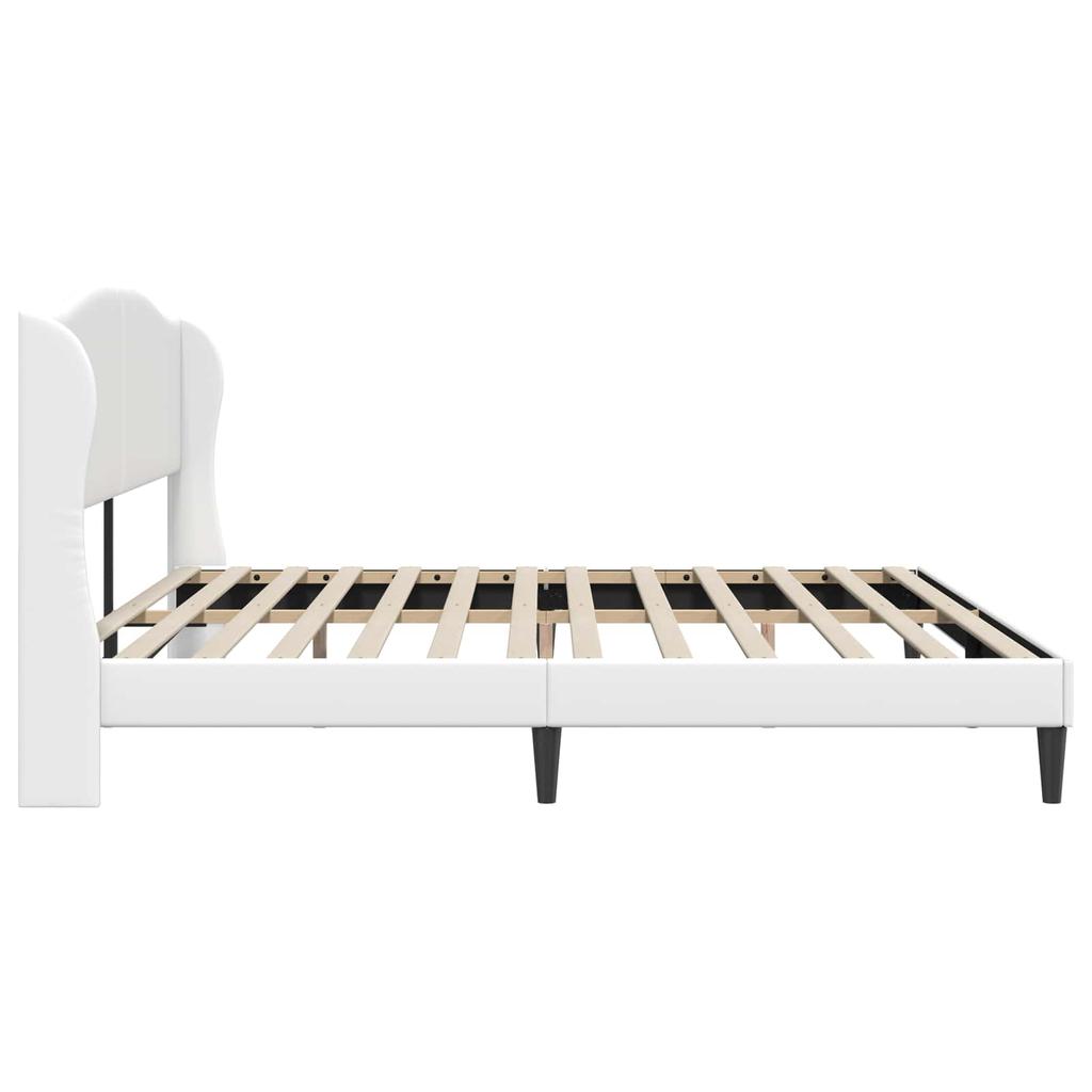 Bed Frame with Headboard White 180 x 200 cm Faux Leather
