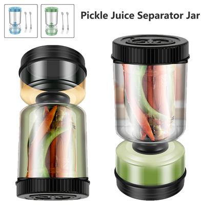 Pickle Hourglass Jar Glass Pickle Flip Jar Sealed Pickle Juice Separation Container Tools with Double Timers Kitchen Gadgets