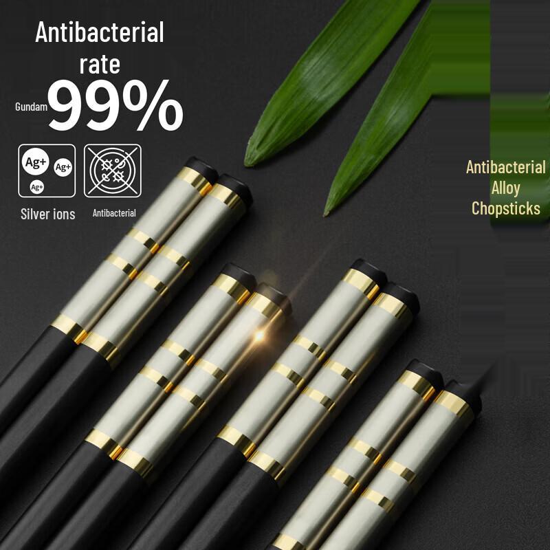 NHZHIW Black Alloy Chopsticks Set