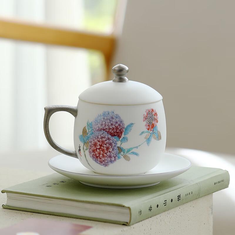 Master Huang Xudong Guiren Mutton Fat Jade Porcelain Tea Cup