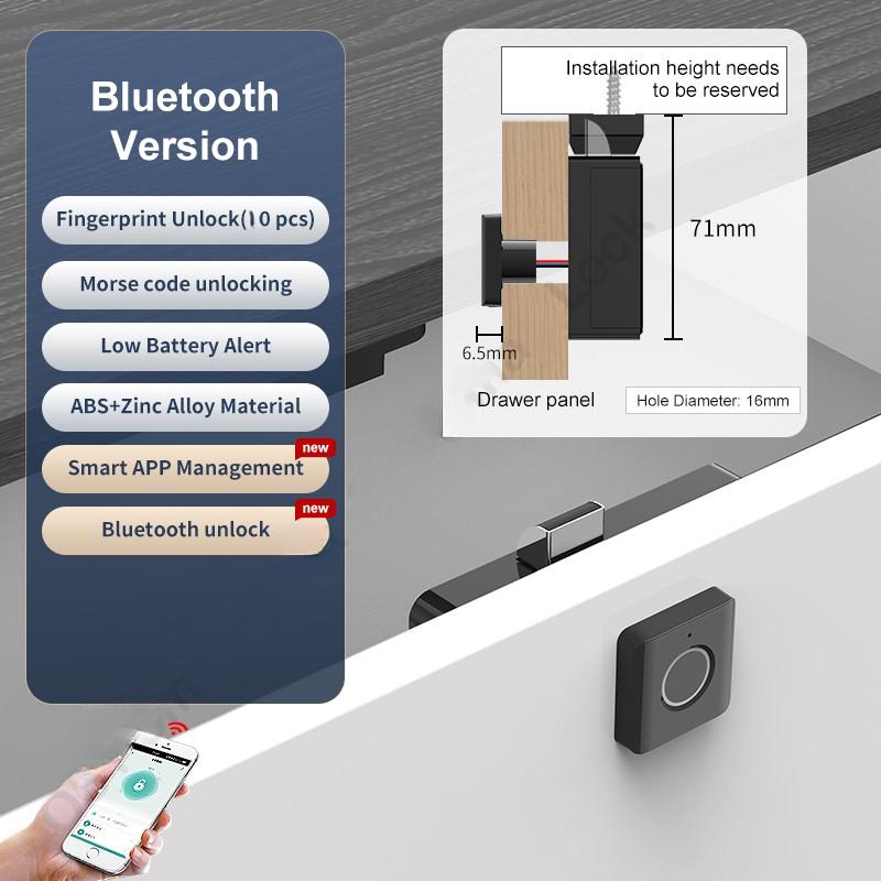 Fingerprint Drawer Cabinet Lock Smart Wardrobe Furniture Fingerprint Locks APP Intelligent Management Mailbox Locks