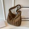 Women Quilted Crossbody Bag Casual Down Satchel Bag Fashion Shoulder Bag Solid Color Messenger Bag Versatile Slouchy Shopping Ba