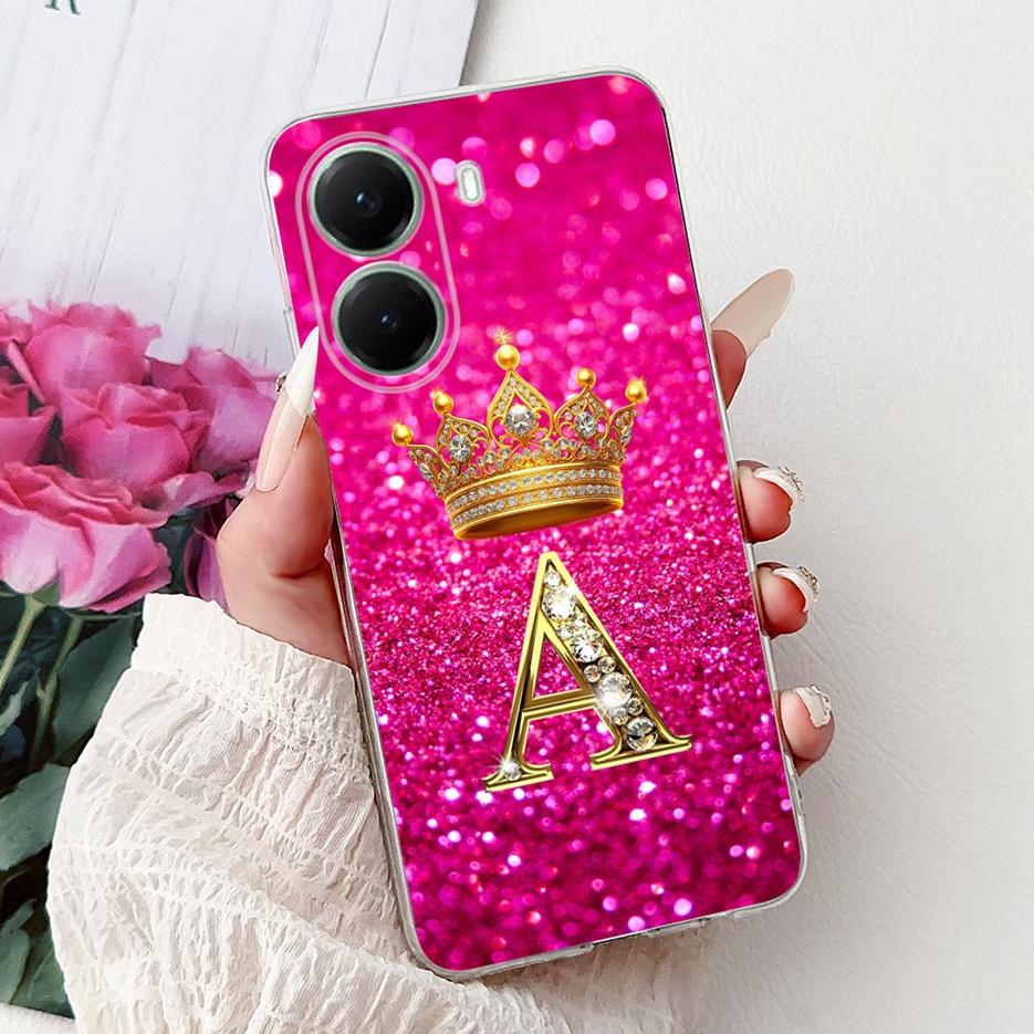 For Xiaomi Poco X7 Pro 5G Case Cute Crown Letters Cover Clear Silicone Soft TPU Phone Case For Xiaomi PocoX7 Pro Poco X7Pro Bags