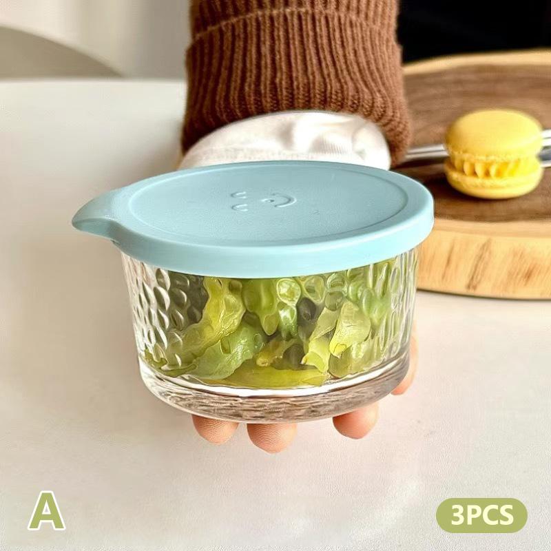 1/3PCS 200ML Glass Storage Jars Transparent Thicken Glass Storage Containers Multifunction Fresh-keeping Jars Outdoor Tableware