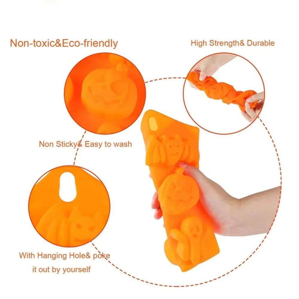 Halloween Silicone Cake Mold Pumpkin Mold Ghost Hat Skull Chocolate Food Baking Tray Mold Cookie Biscuit Cake Baking Mold
