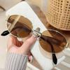Oval Frame Uv400 Sun Protection Sunglasses Retro Travel Wear Simple Uv Resistant Glasses Small Frame Eyeglasses For Women Men