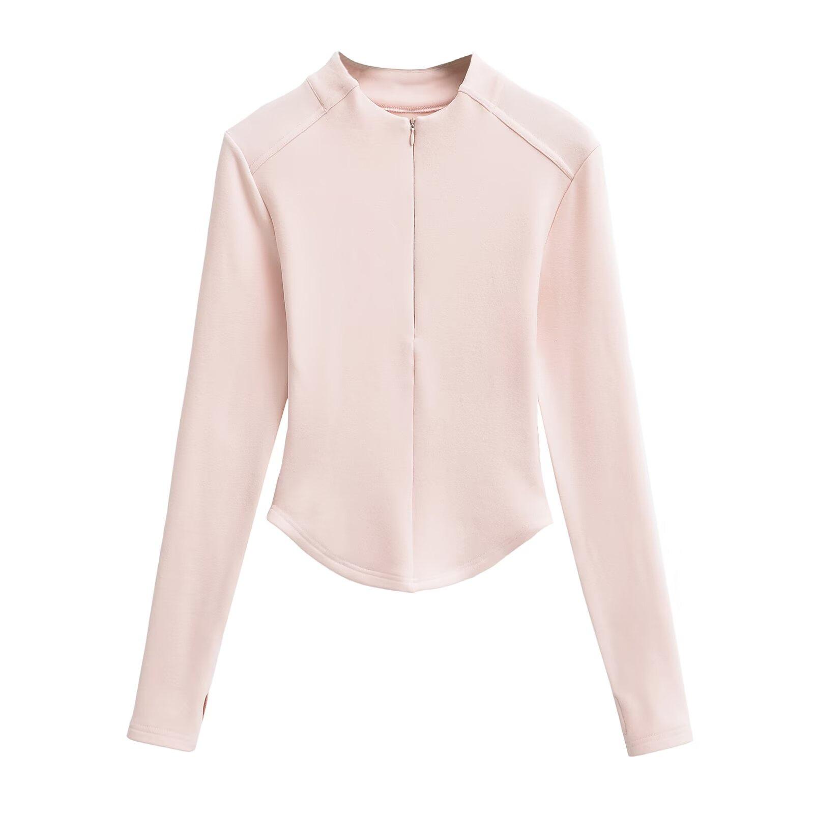 Slimming Fleece Half-Zip Long-Sleeve Fitness Top - 2025 Autumn Collection Large