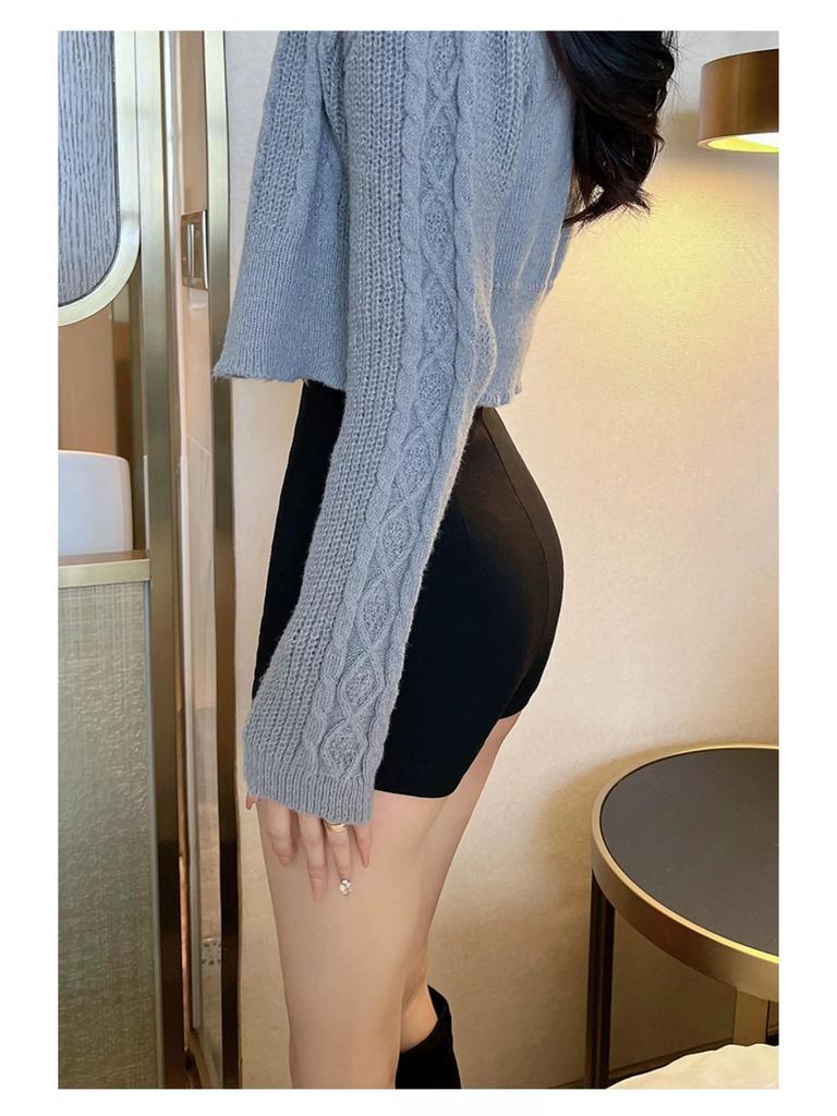 Black High Waist Elastic Shorts - Trendy Autumn 2023 Women’s Casual Wear