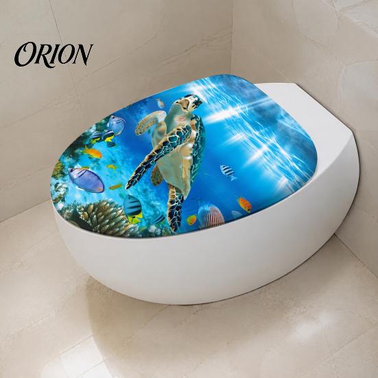 Waterproof Toilet Stickers Sea World Lid Stickers, Wall Sticker, Easy Removable Bathroom Peel & Stick Decal for Restroom Decor Creative Home
