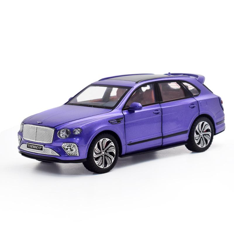 1/24 Bentley Bentayga SUV Alloy Luxy Car Model Diecast Metal Toy Vehicles Car Model Simulation Sound and Light Collection Gift