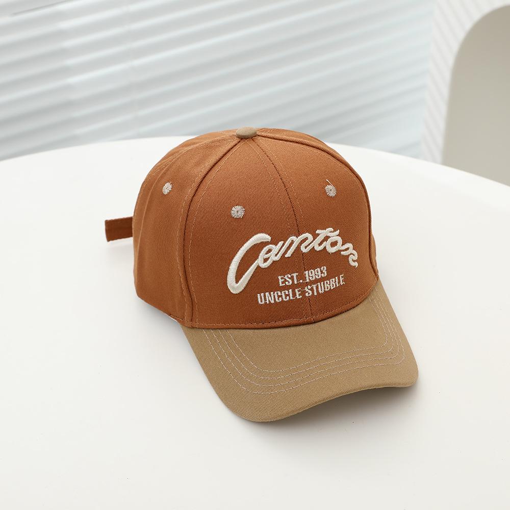 Children Baseball Cap Letters Embroidery Fashion Spring Summer Cap for Kids Boy Girl Sun Hats 52-54cm Bicolor Cotton
