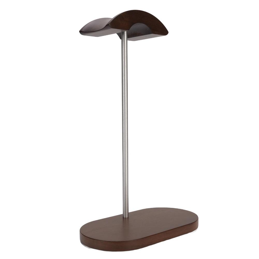 With Aluminum Alloy Supporting Bar Wood Base Walnut Headphone Stand Audio Accessory Holder