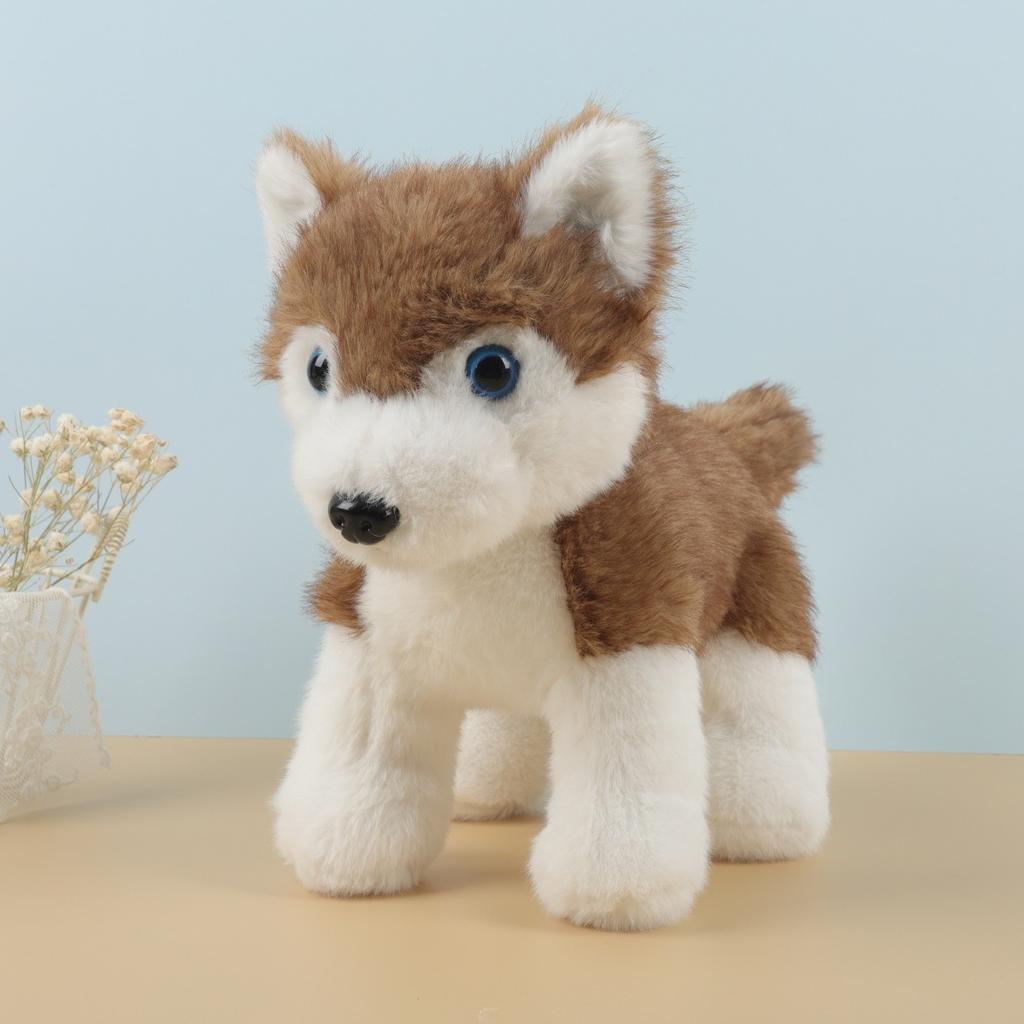 Cute Simulation Puppy Dog Doll Plush Toy Husky Doll Children Soothing Rag Doll Girl Birthday Gift