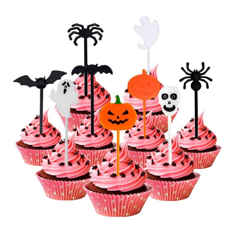 Set of 10 Mini Dessert Fork Halloween Theme Fruit Fork Cute Snack Fork Food Fork