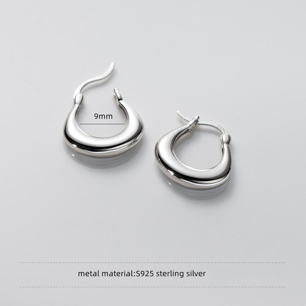 925 Silver Earrings Women 925 Sterling Silver U Shape Hoop Earrings Luxury Gold Plated Silver Earrings Jewelry Dropshipping