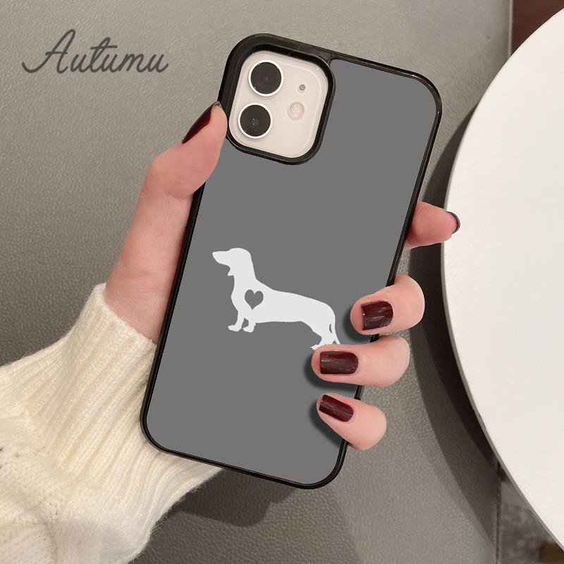 Cartoon Dachshund Sausage Dog Phone Case for iPhone 11 12 13 14 Pro Max Mini X XR XS SE 2020 6 7 8 Plus Galaxy S21 S22 Shell